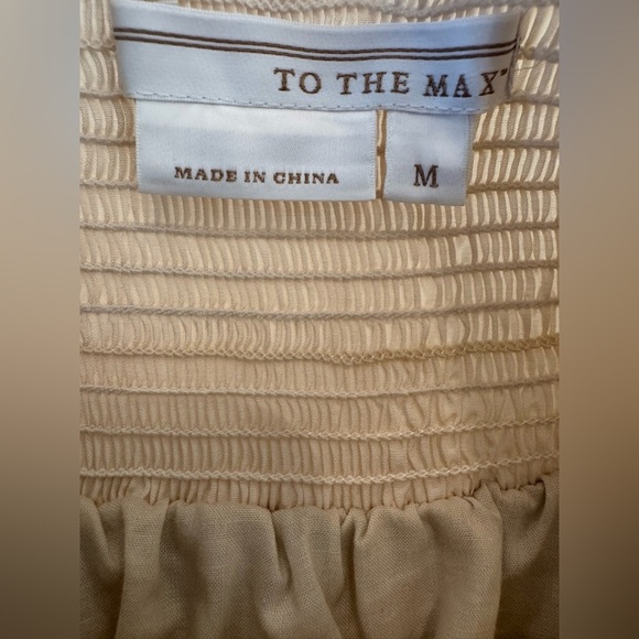 To the Max Cream Button-Front Strapless Midi Dress Size Medium - Picture 7 of 8